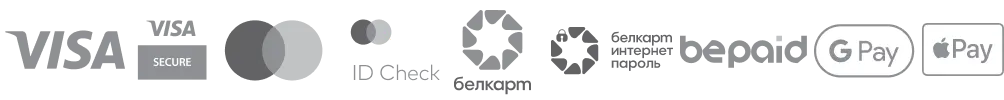 Visa, Mastercard, Белкарт, bePaid, Google Pay, Apple Pay, ERIP